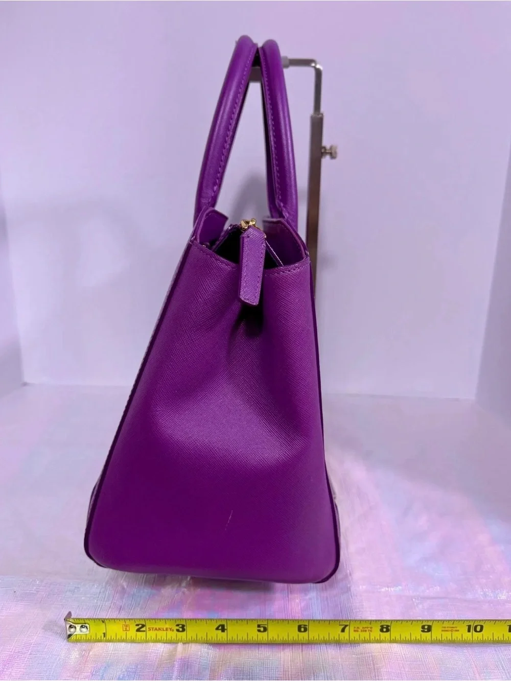 MCM Purple Saffiano Leather Handbag - EUC